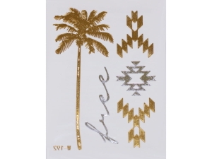 Gold Silver | Metallic Jewelry Tattoo SADA OBTISKŮ W-192 (8x10cm)
