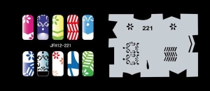 Šablona na nehty (airbrush nail art) Fengda JFH12-221