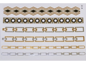Gold Silver Black | Metallic Jewelry Tattoo SADA OBTISKŮ W-120 (21x15cm)