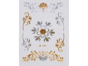 Gold Silver | Metallic Jewelry Tattoo SADA OBTISKŮ W-191 (8x10cm)