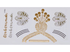 Gold Silver | Metallic Jewelry Tattoo SADA OBTISKŮ X-001 (15x9cm)