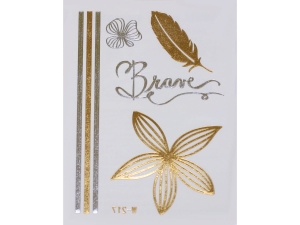 Gold Silver | Metallic Jewelry Tattoo SADA OBTISKŮ W-217 (8x10cm)