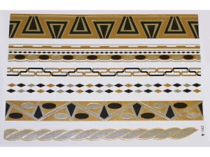 Gold Silver Black | Metallic Jewelry Tattoo SADA OBTISKŮ W-143 (21x15cm)
