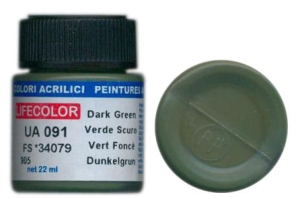 Barva LifeColor UA091 mimetic dark green (22ml)