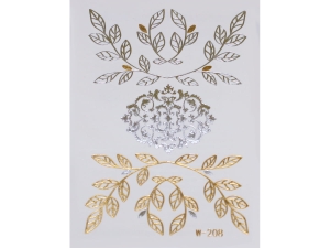Gold Silver | Metallic Jewelry Tattoo SADA OBTISKŮ W-208 (8x10cm)